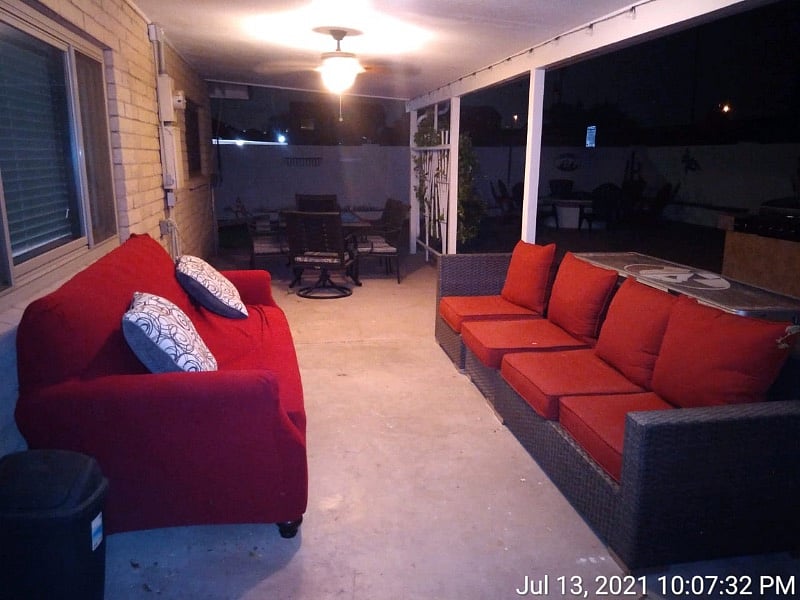 Seating area in the backyard