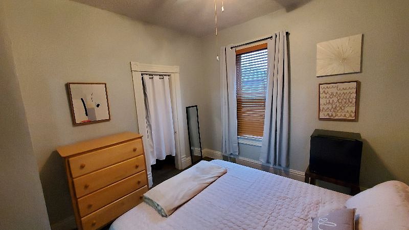 Room 1: Room darkening curtains and blinds to help you rest whenever needed.