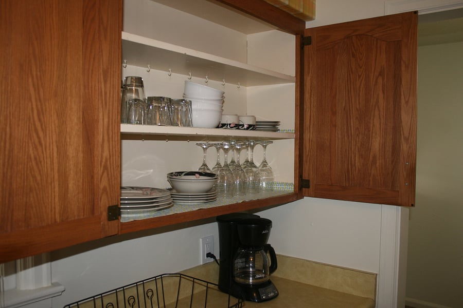 Kitchen cupboards with essentials