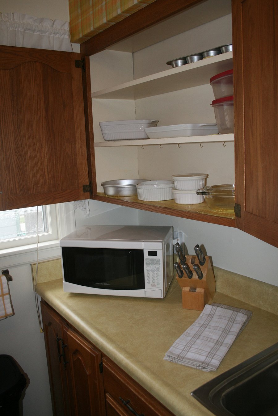 Kitchen cupboards with essentials