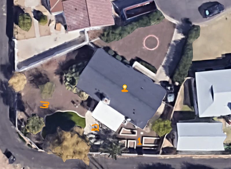 Backyard from overhead for scale.