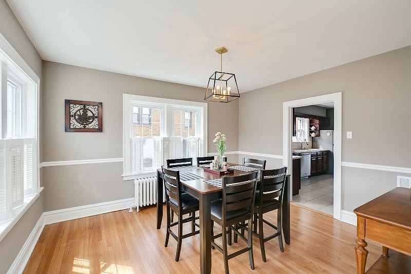 Dining room off kitchen with seating for 6.