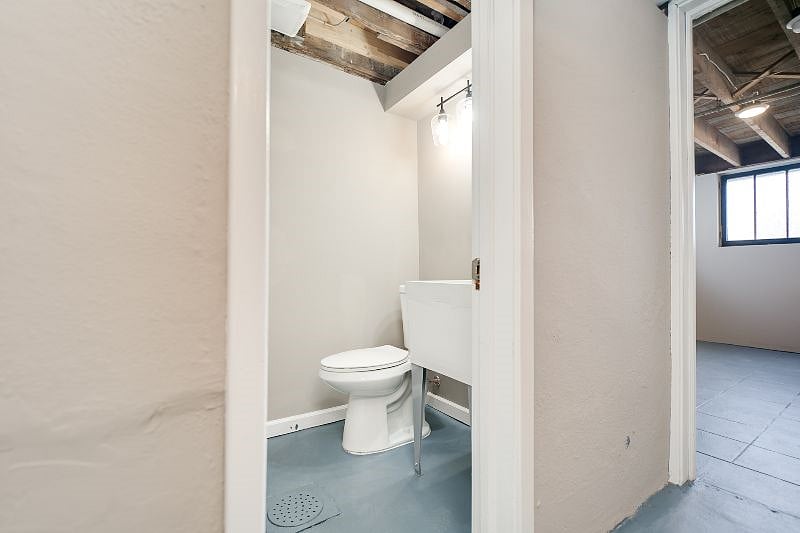 Lower level half bath.