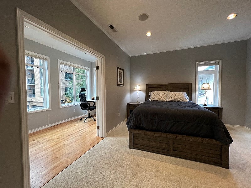 Private Ensuite office with its own doors for privacy and quiet