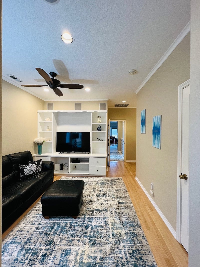 Shared entertainment room with 4K HD TV