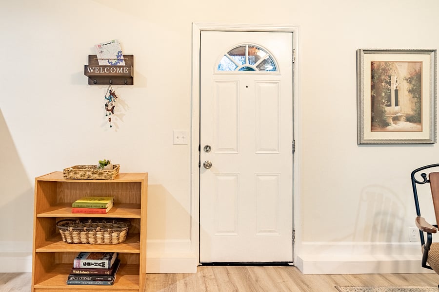 Front entrance with drop zone