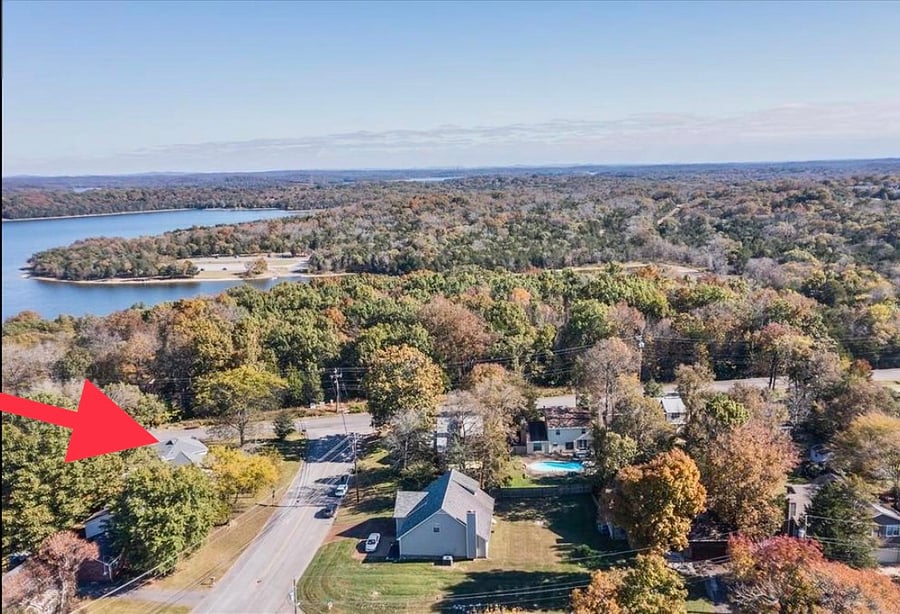 Located across the street from the lake