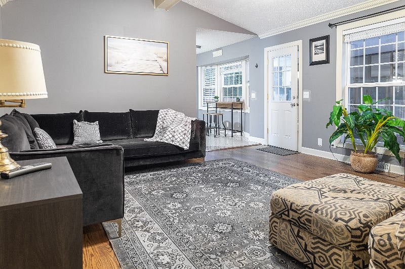 Living room with smart TV