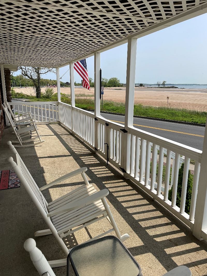 Enjoy the ocean from your front porch rocker.