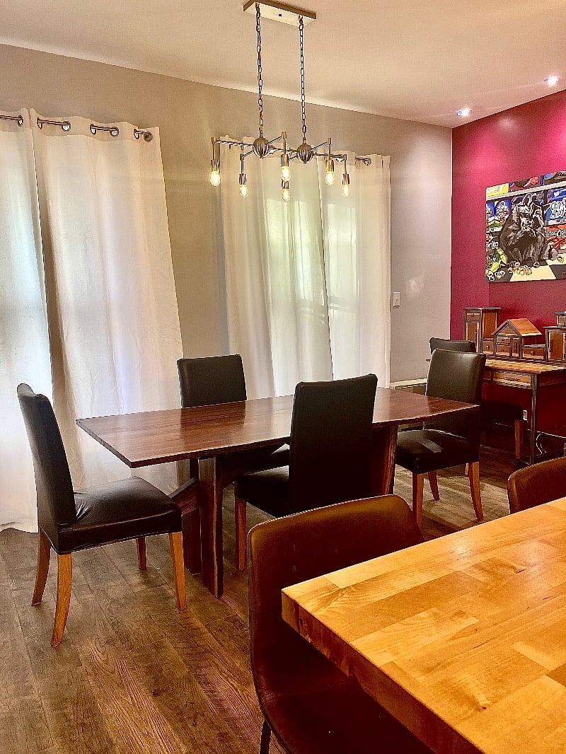 Dining room with workstation