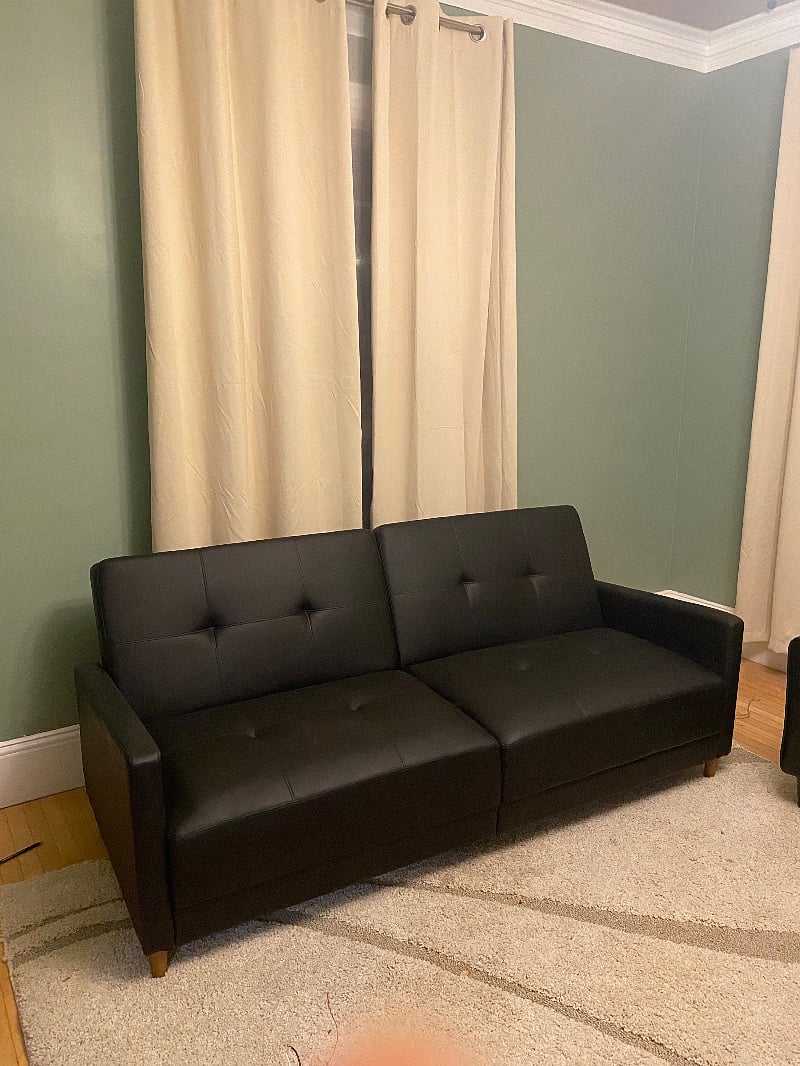 Sofa folds flat for spare bed