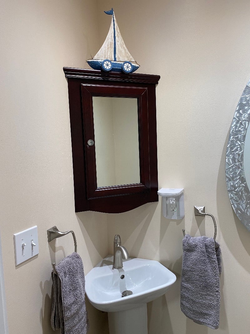 Half Bath located off bedroom