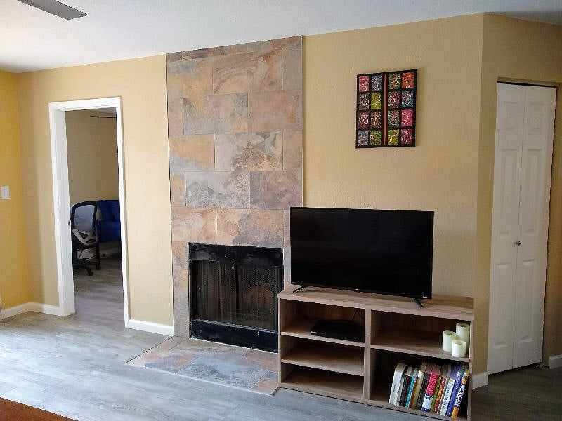 Fireplace and TV