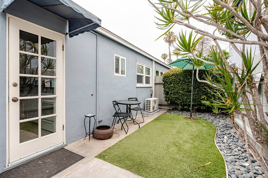 Your private backyard with gate to your parking spot!