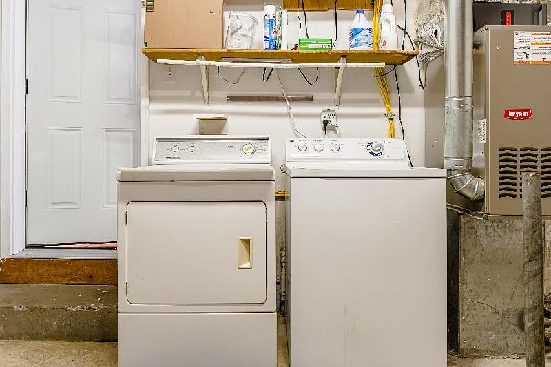 washer and dryer in the garage
