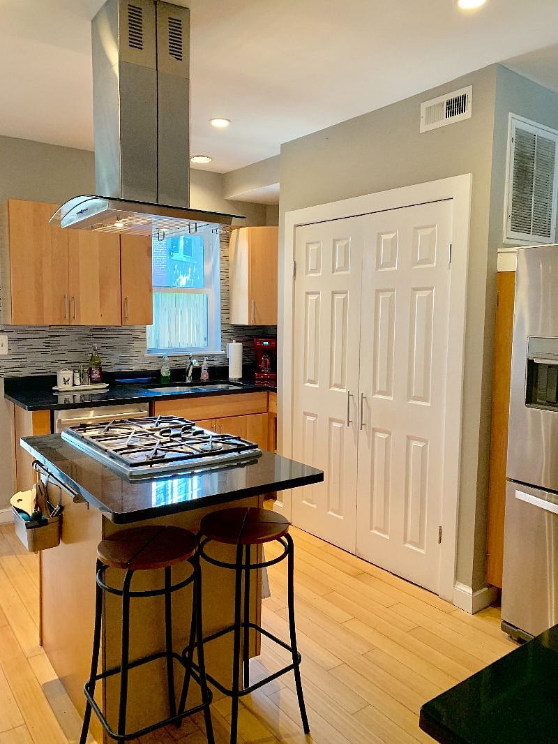 Spacious kitchen with gas stove