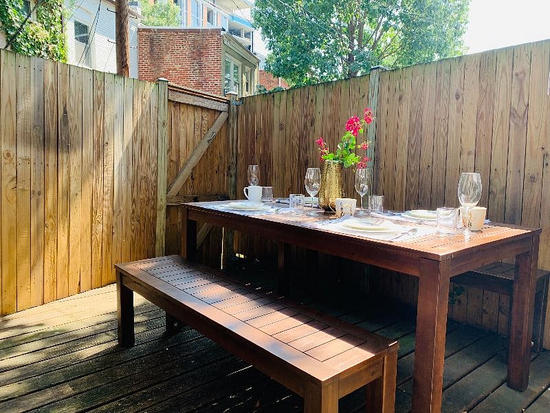 Very private shaded patio
