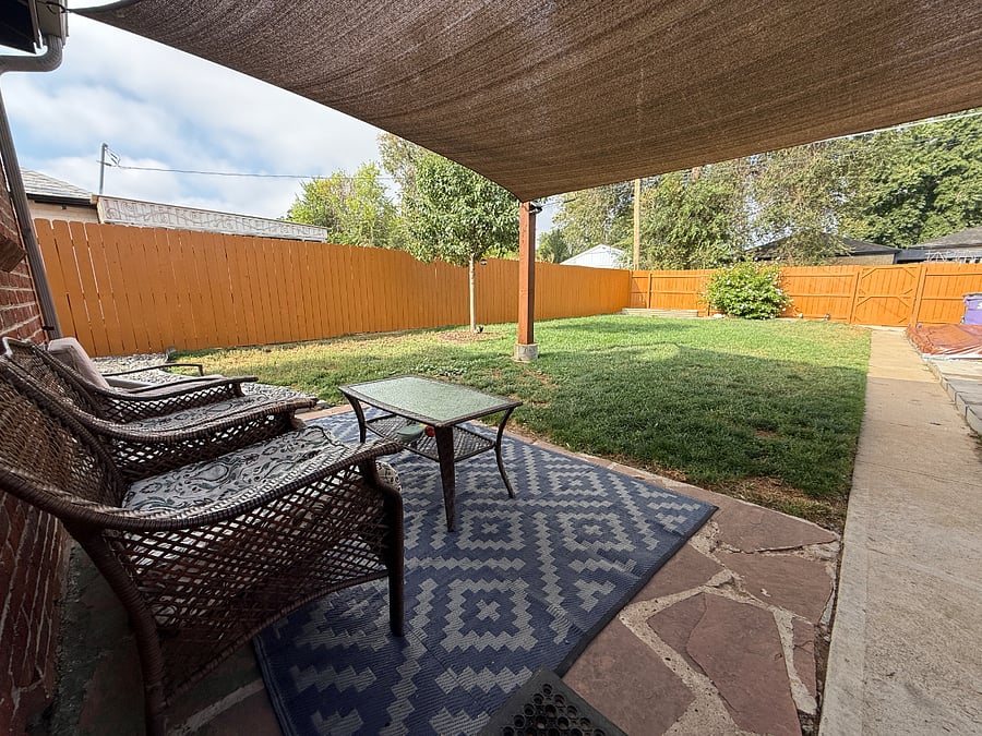 View out the backdoor.