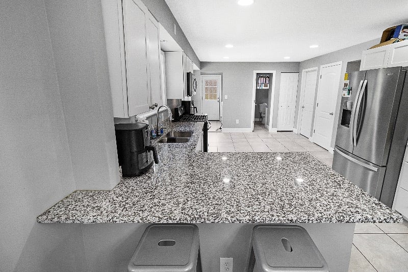 Breakfast bar in kitchen
