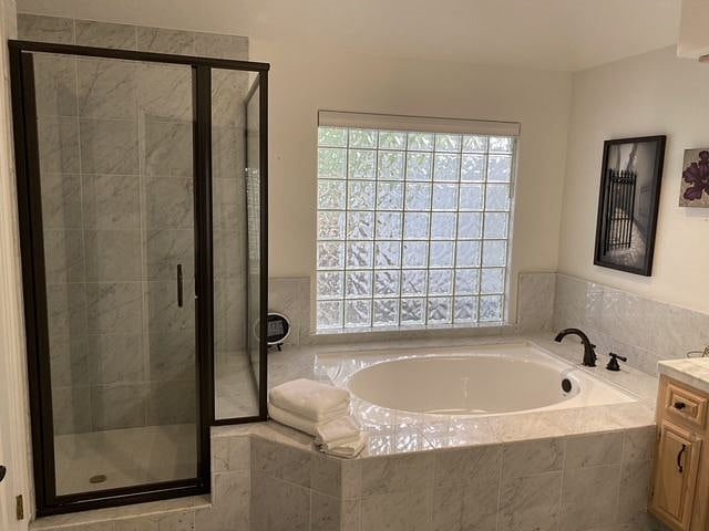 Master Bath with Marble Shower Stall!