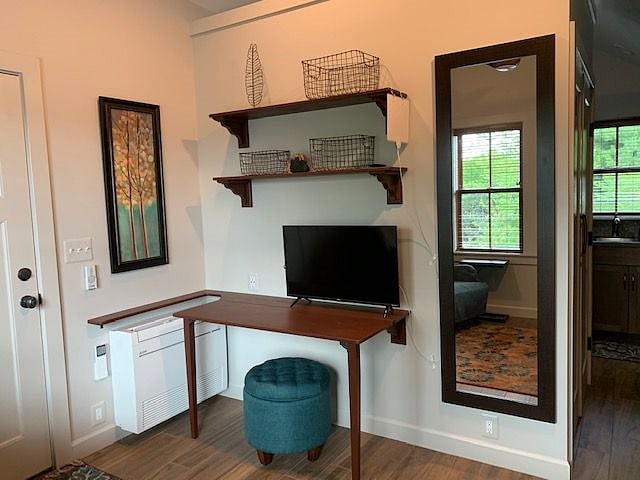 Desk and Shelves w/ Roku TV