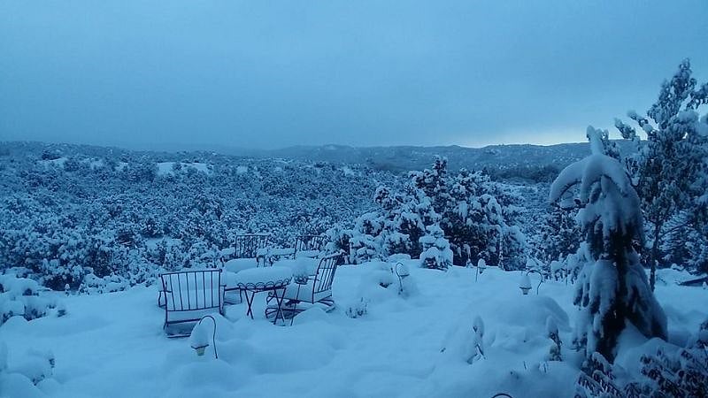 Snow Season in Tesuque requires AWD/4WD vehicles to access the property.