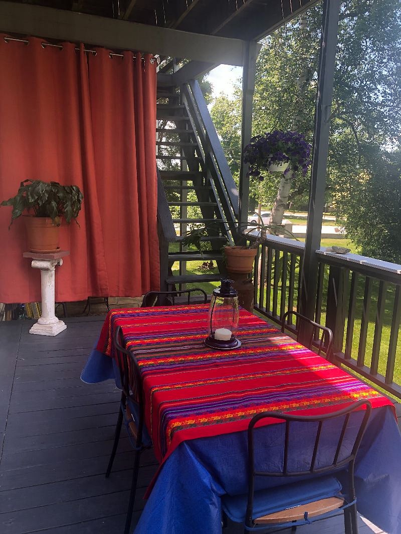 We love our back porch. Even in winter you can use the grill. Very peaceful spot.