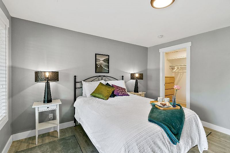 Bedroom with walk-in closet