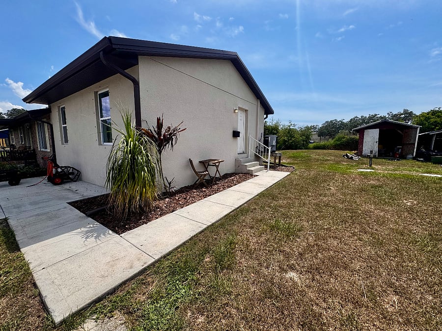 Here is the private entrance to the apartment! The entrance is not visible from the owner and the yard is the only shared space. Tenants are able to hang out side and smoking outside is welcome. Pets can enjoy this side of the yard and go in and out as they please!