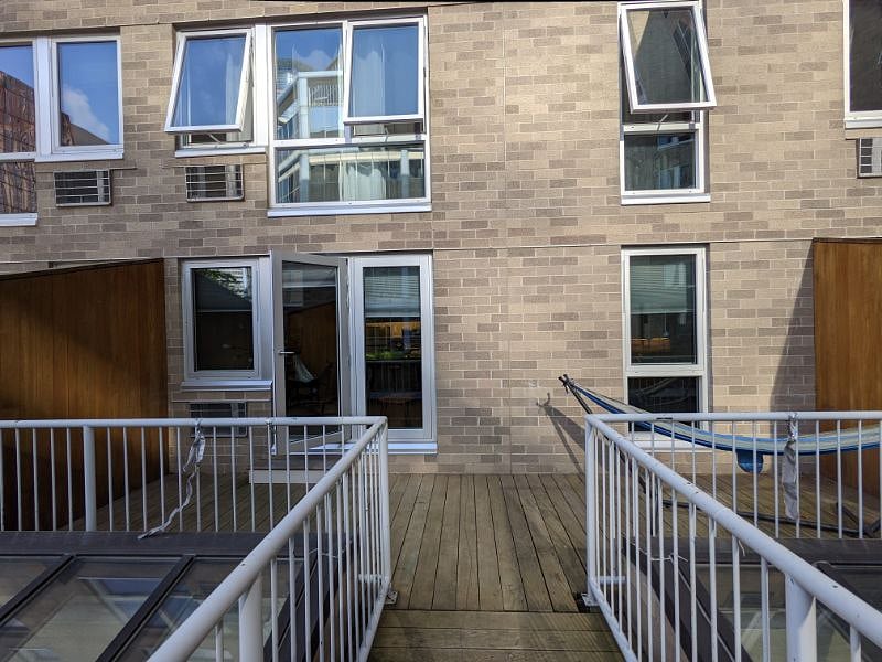 Unit walks out to the outdoor deck