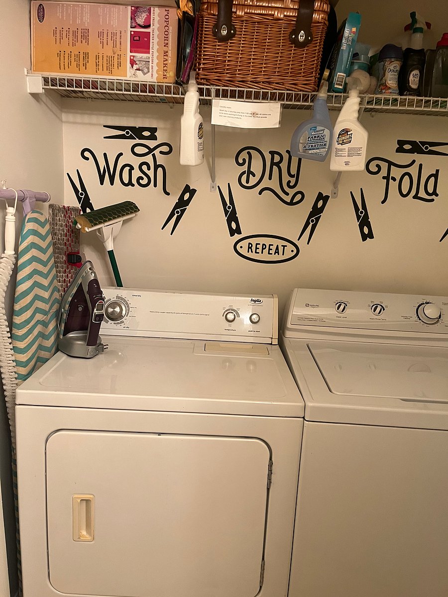 Washer and dryer in 1/2 bathroom 