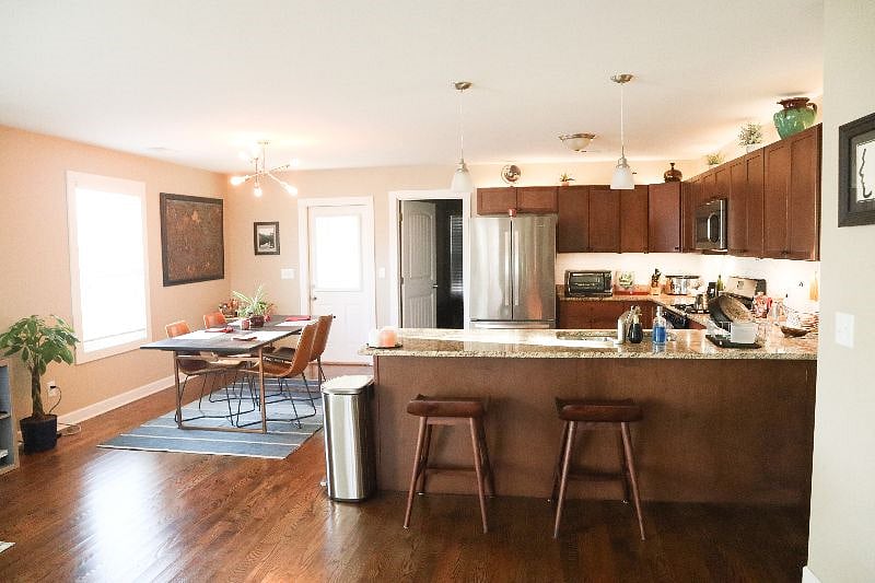 Fully equipped culinary kitchen with gas range and oven.
