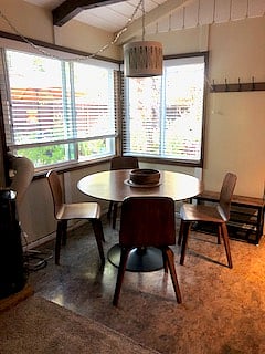 dining area with view of the backyard