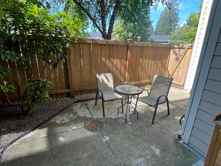 Private patio outside of bedroom