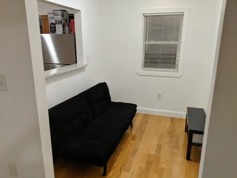 Sitting room with another memory foam futon