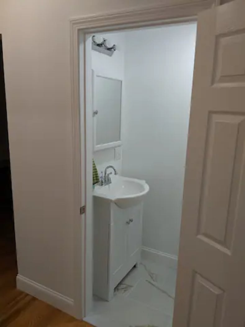 Newly renovated half-bath (no more waiting for the bathroom!)