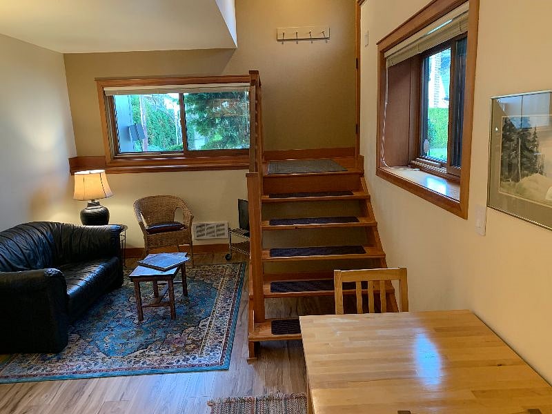 Living Area with Entry Stairs