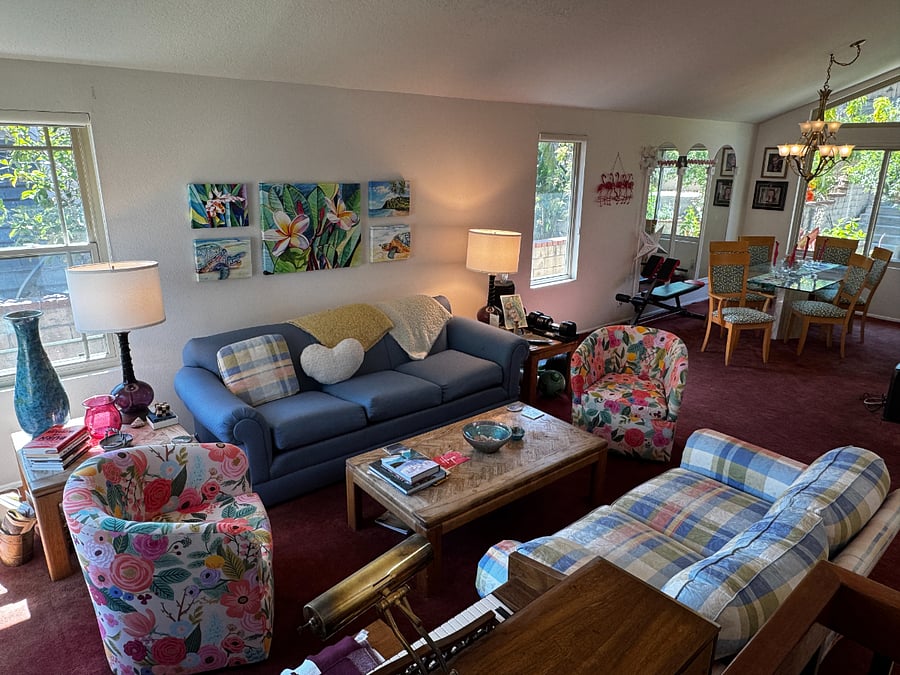 Open floor plan includes a piano