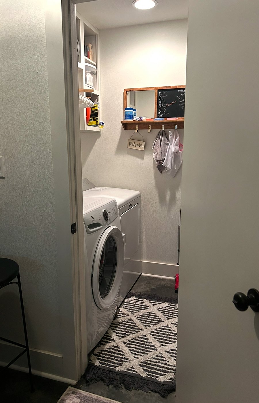 Shared laundry with lock on doors