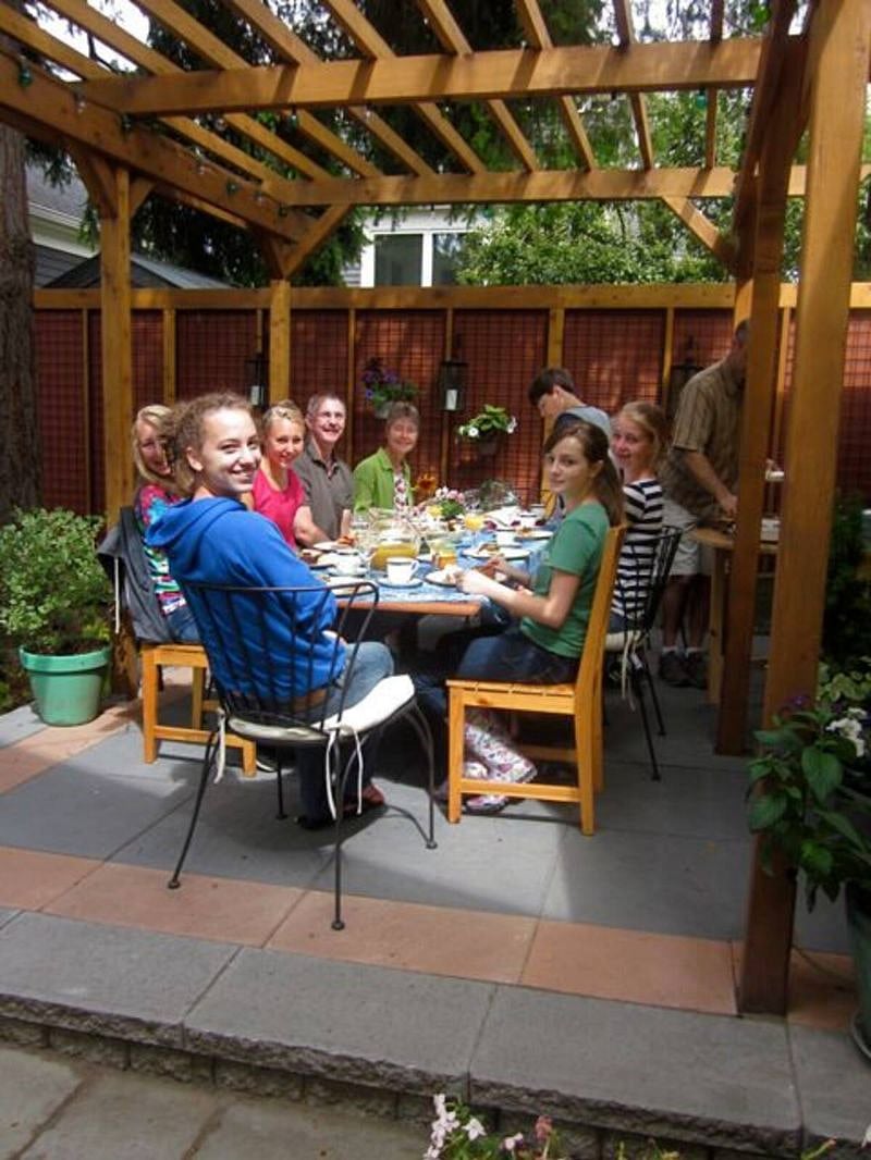 Invite some friends to dine and visit on the shared patio under a majestic Douglas Fir tree.