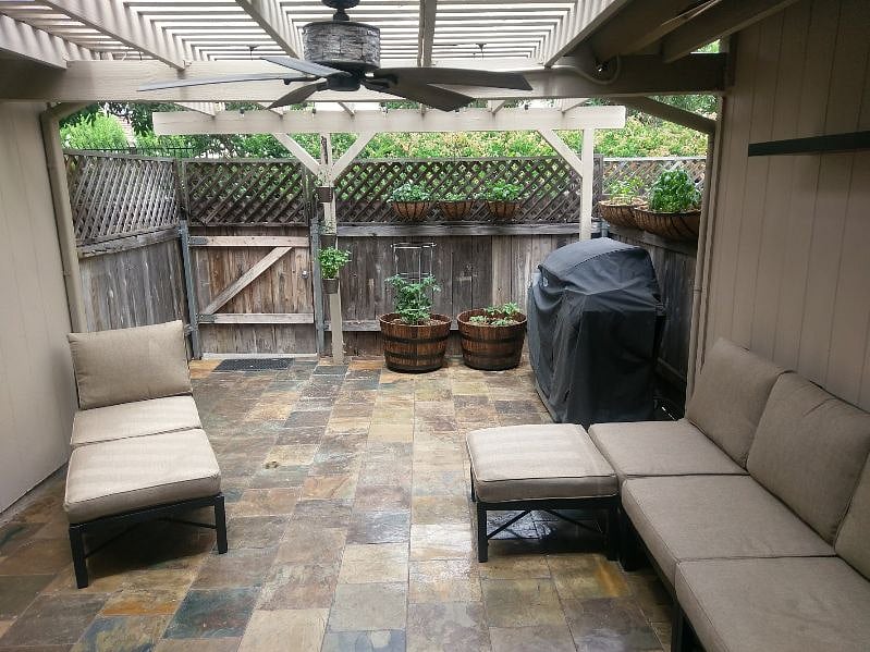 Patio with BBQ.