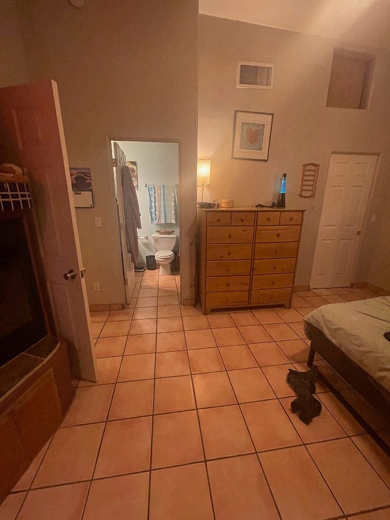 Door from bedroom to bathroom