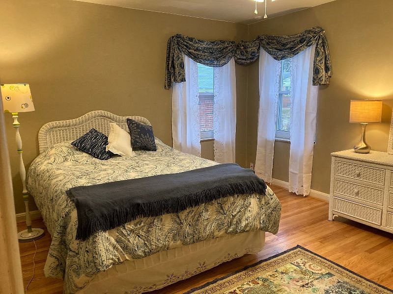Bedroom has  two closets for ample clothes storage.