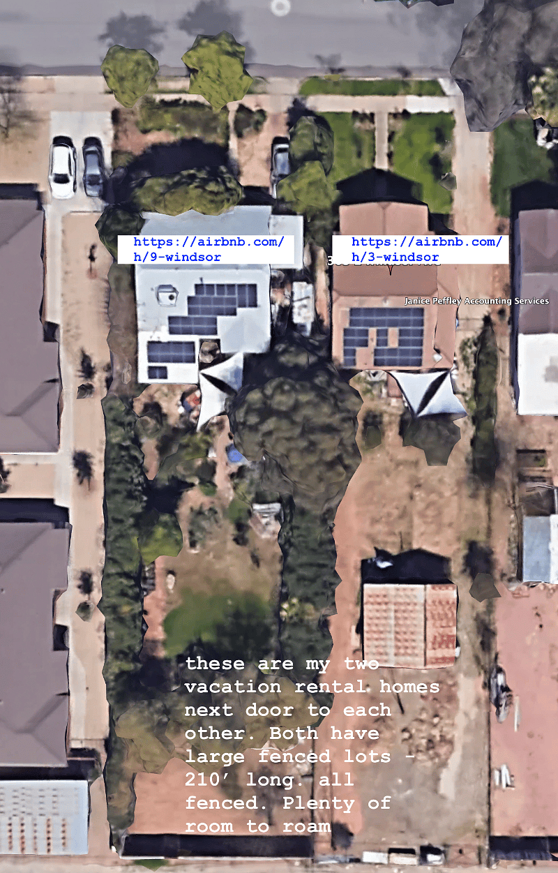 large lot - big fenced back yard for your dog(s)