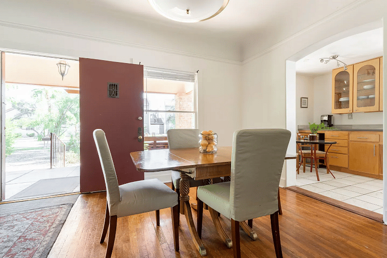 dining room looking into kitchen