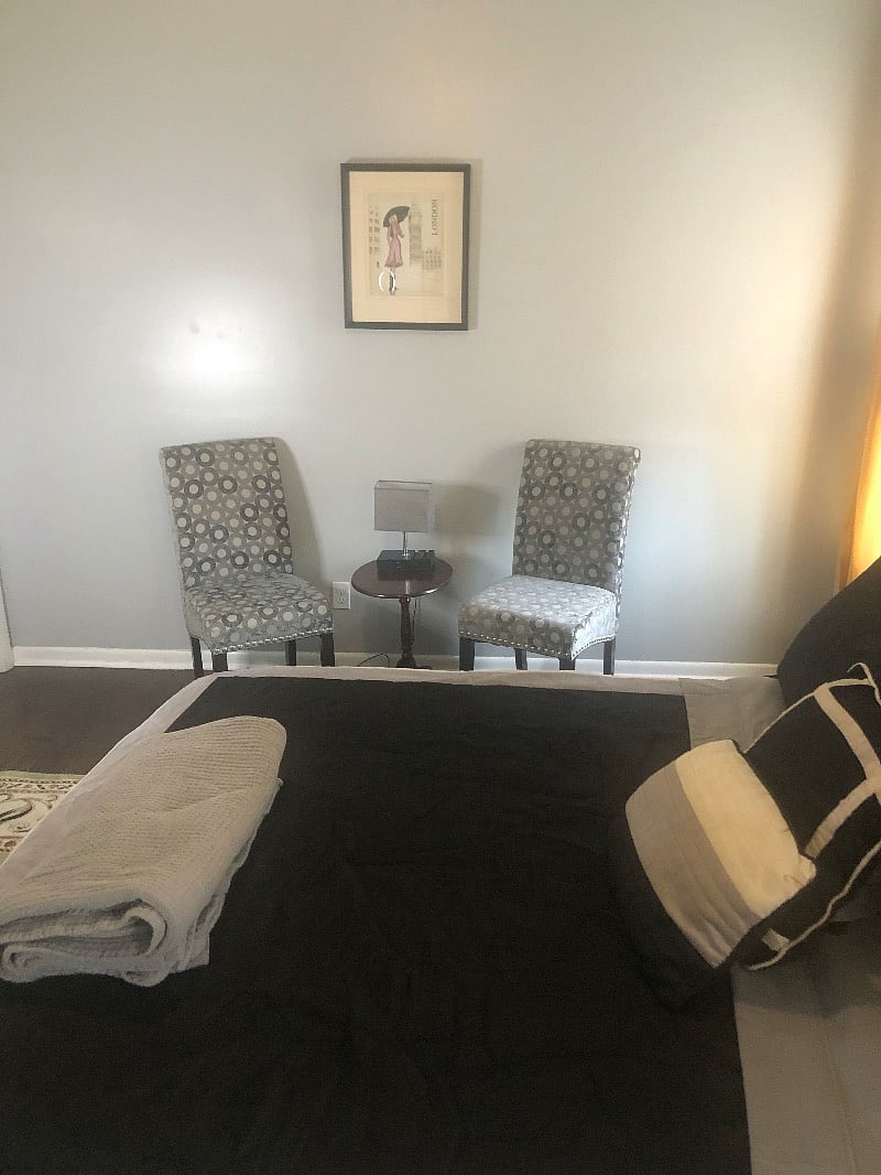 Sitting area in back bedroom