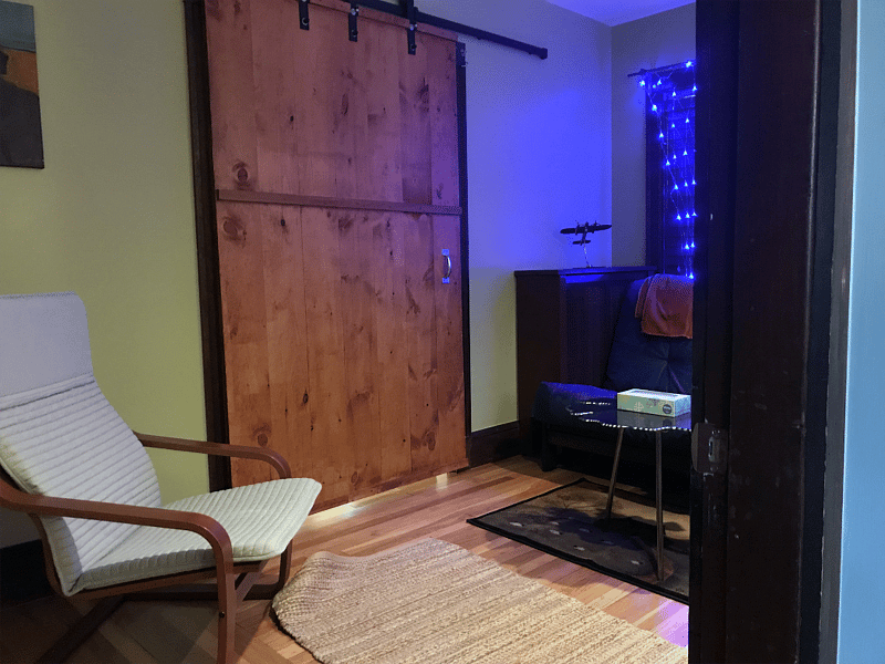 Small bedroom view from a private entrance