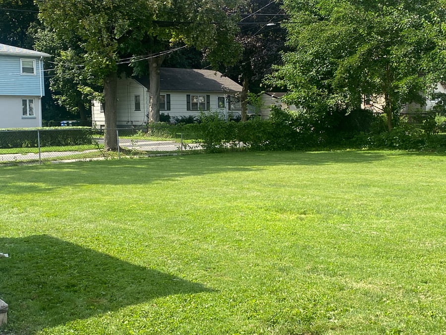 fenced side of yard