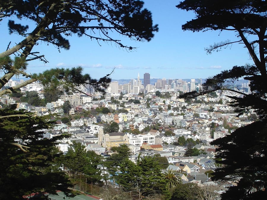 A short walk from the apartment is this fabulous view looking towards downtown San Francisco.