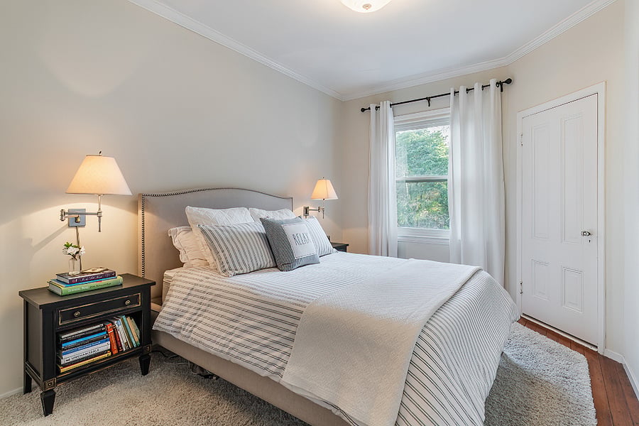 Enjoy the view into the garden from the bedroom.